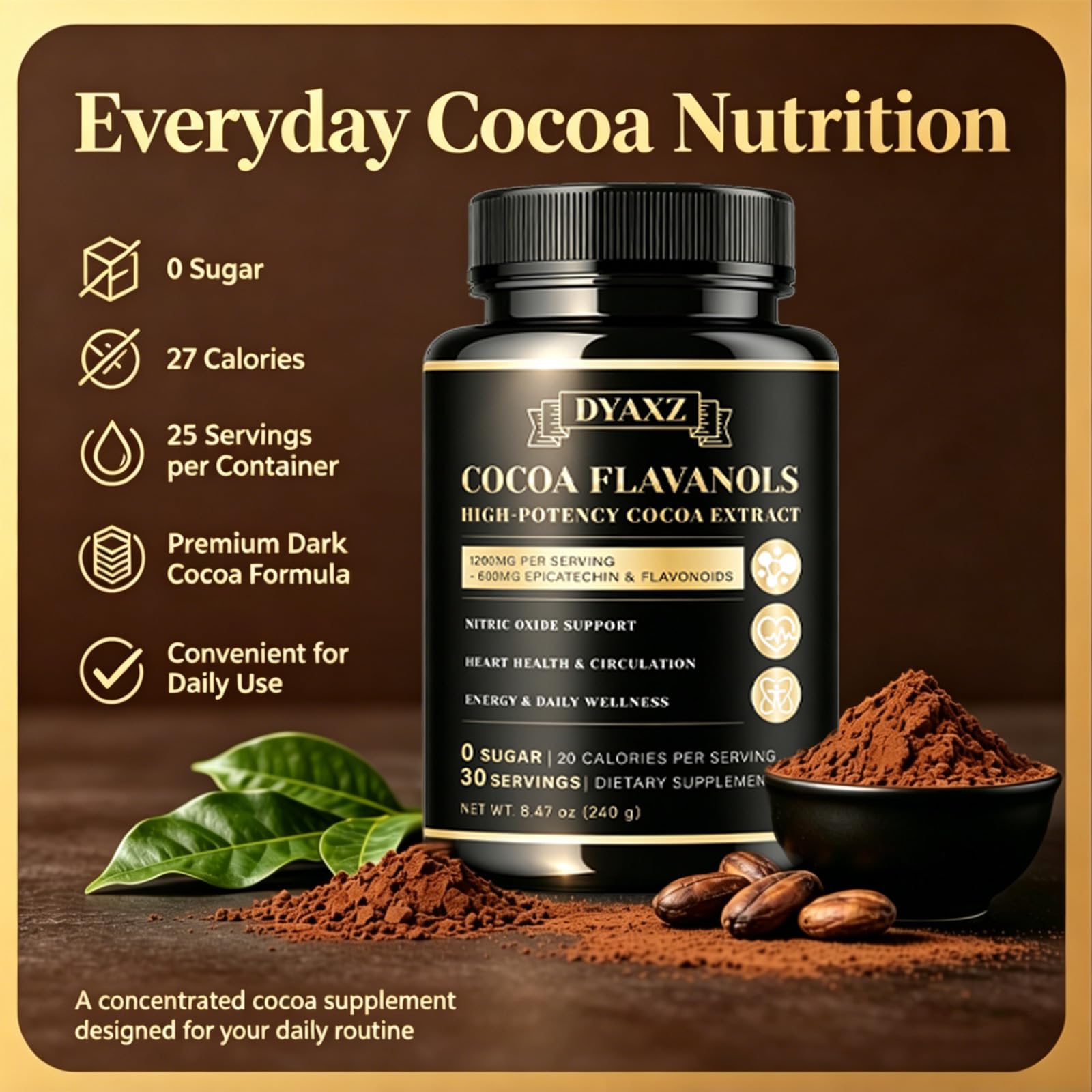 DYAXZ batido cremoso con cacao mezclado para sabor intenso y textura suave