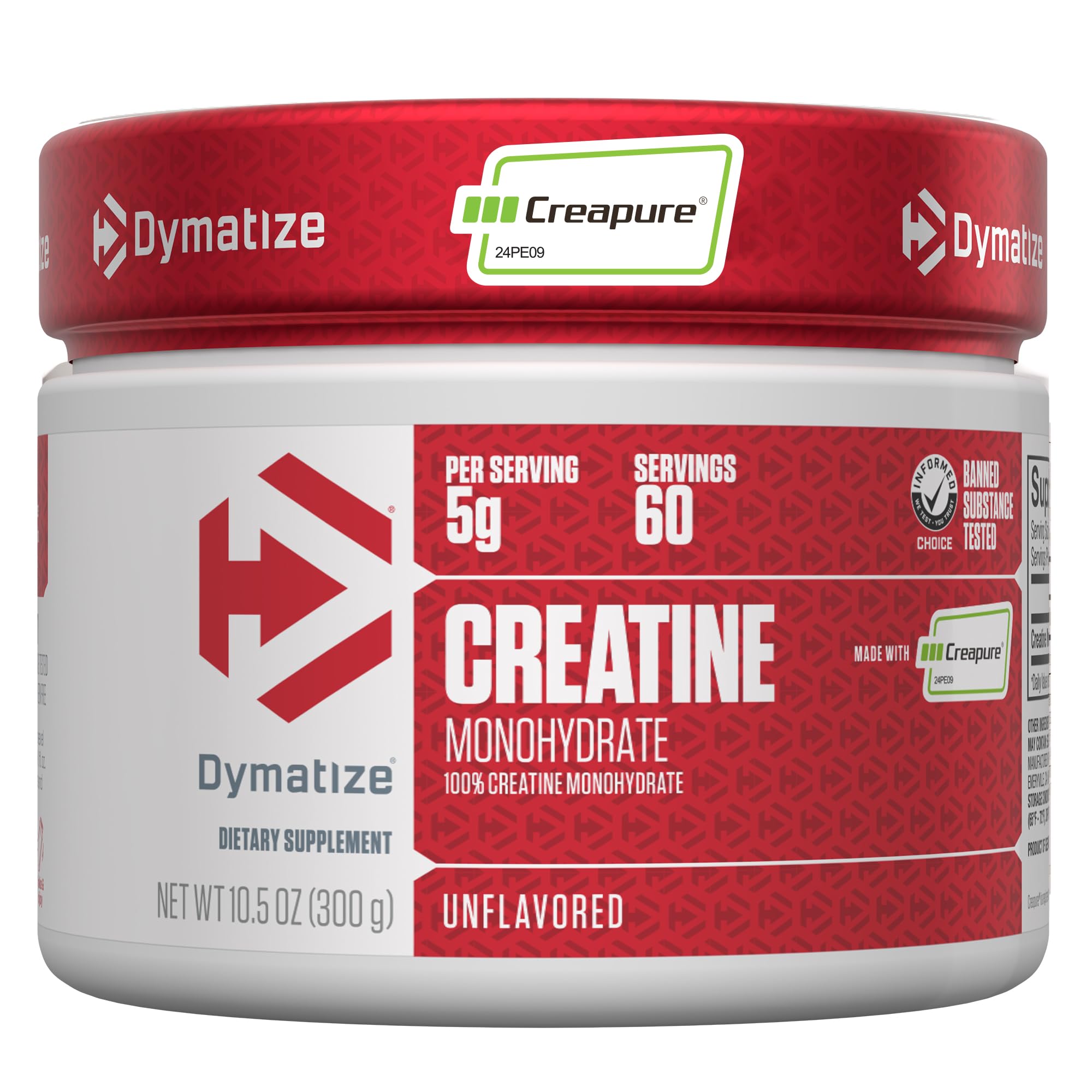Dymatize frasco frente empaque mostrando marca y tamaño, claridad del producto