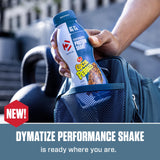 Dymatize primer plano de etiqueta nutricional para información clara