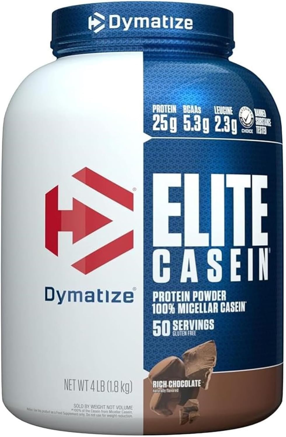 Vaso preparado de Dymatize Elite Casein chocolate listo para beber