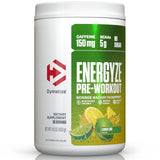 Dymatize Energyze lata frente mostrando diseño y sabor limón lima, refuerza confianza