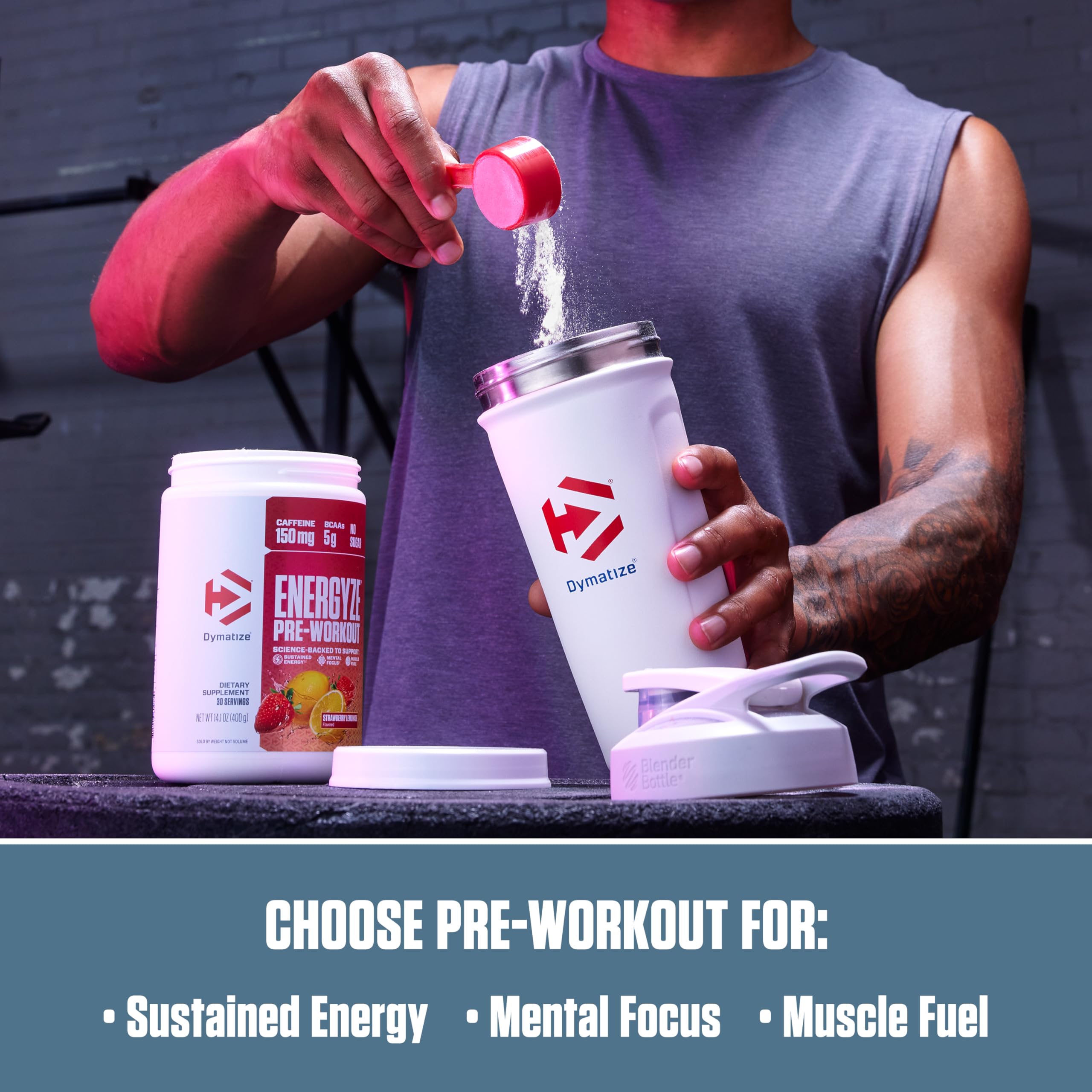 Dymatize vaso preparado Fresa Limonada hidratación y energía inmediata