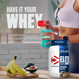 Dymatize lifestyle en gimnasio con botella, uso antes y después del entrenamiento