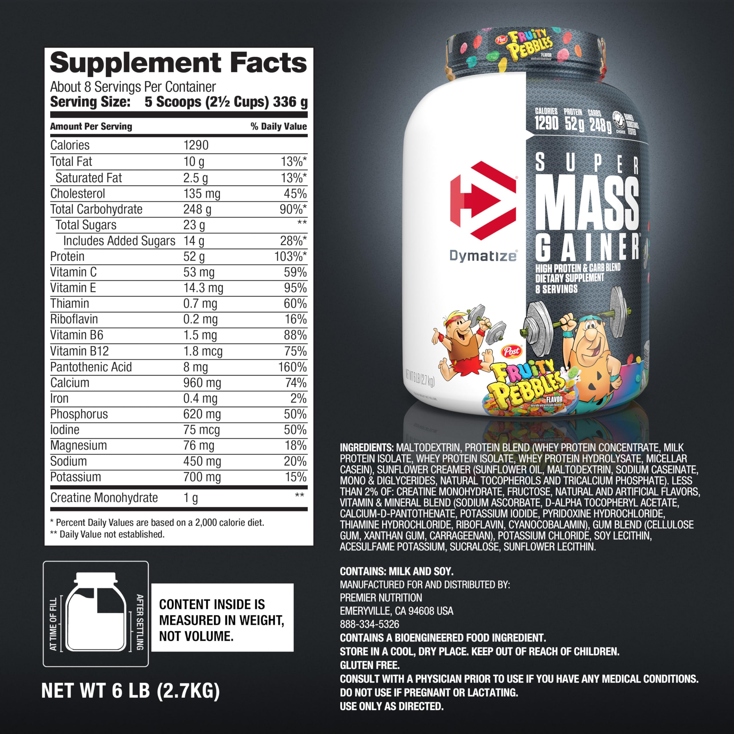 Dymatize batido junto a desayuno calórico para sumar kilocalorías diarias