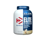 Dymatize tarro frontal vainilla muestra sabor y beneficios