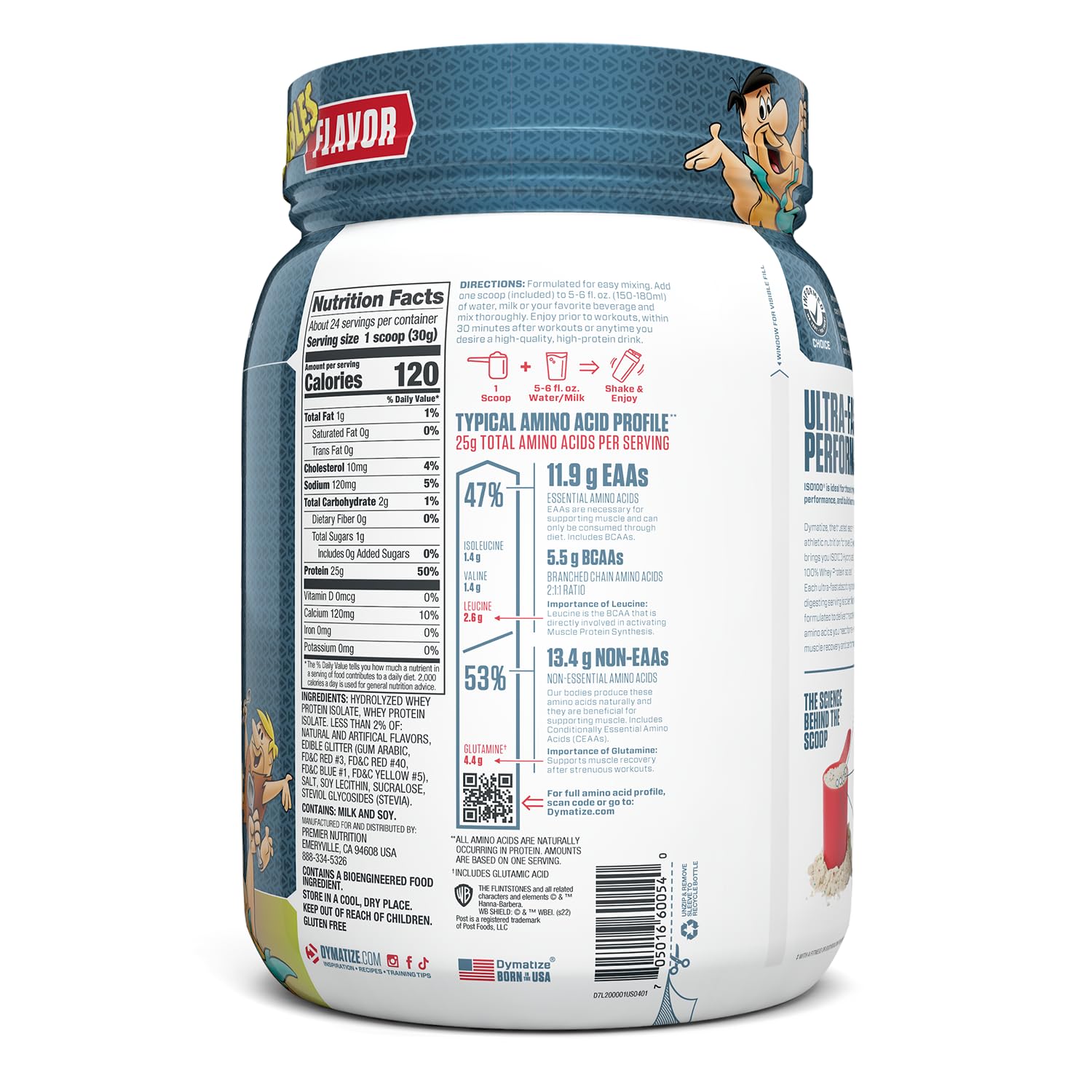 Dymatize batido en uso durante entrenamiento, recuperación eficiente