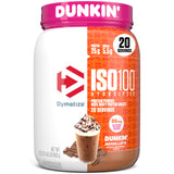 Dymatize envase frontal Mocha Latte mostrando diseño y beneficio energía