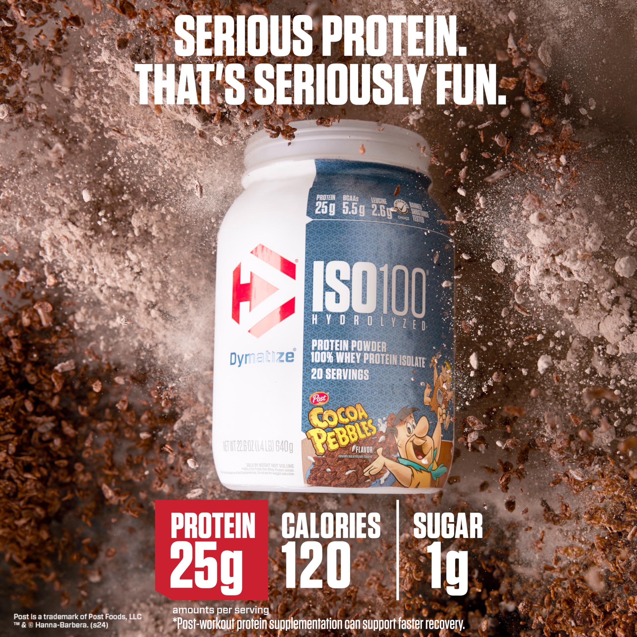 Dymatize ISO100 textura del polvo cercana para mezcla rápida y suave