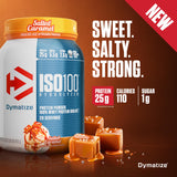 Dymatize ISO100 textura del polvo cercana para mezcla rápida y suave