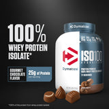 Dymatize polvo en primer plano textura fina para disolución rápida
