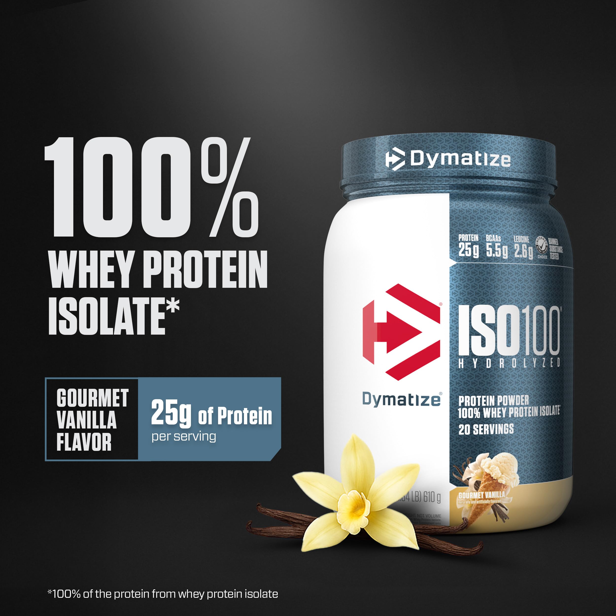 Dymatize ISO100 textura del polvo cerca para mezcla rápida y consistente