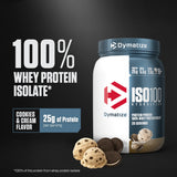 Dymatize ISO100 primer plano del polvo para mezcla rápida y textura fina