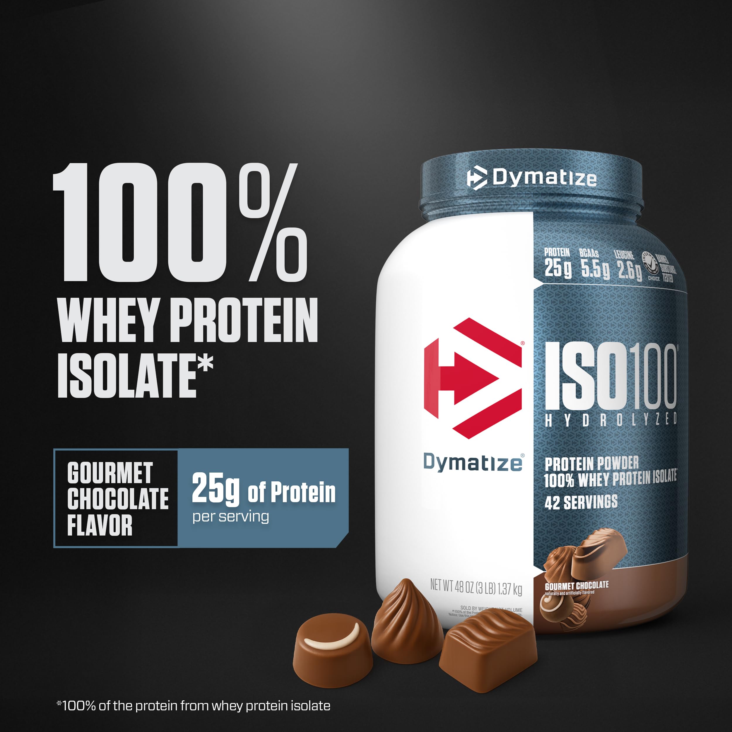 Dymatize ISO100 textura del polvo fino que facilita disolución rápida