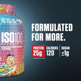 Dymatize ISO100 detalle de textura del polvo para mezcla rápida y sin grumos