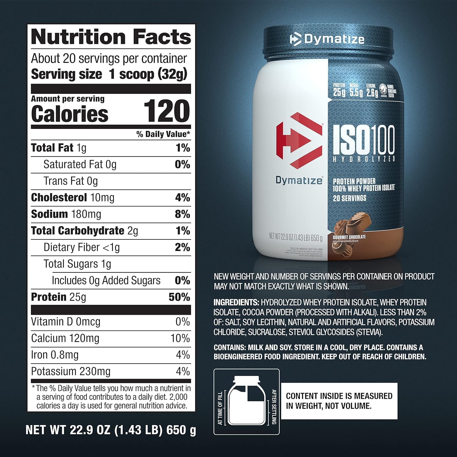 Dymatize ISO100 vaso de batido en gimnasio para recuperación muscular