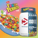 Dymatize ISO100 batido servido en vaso demostrando mezcla rápida y cremosidad