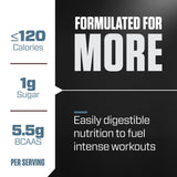 Dymatize ISO100 batido en vaso listo para consumo tras el entrenamiento