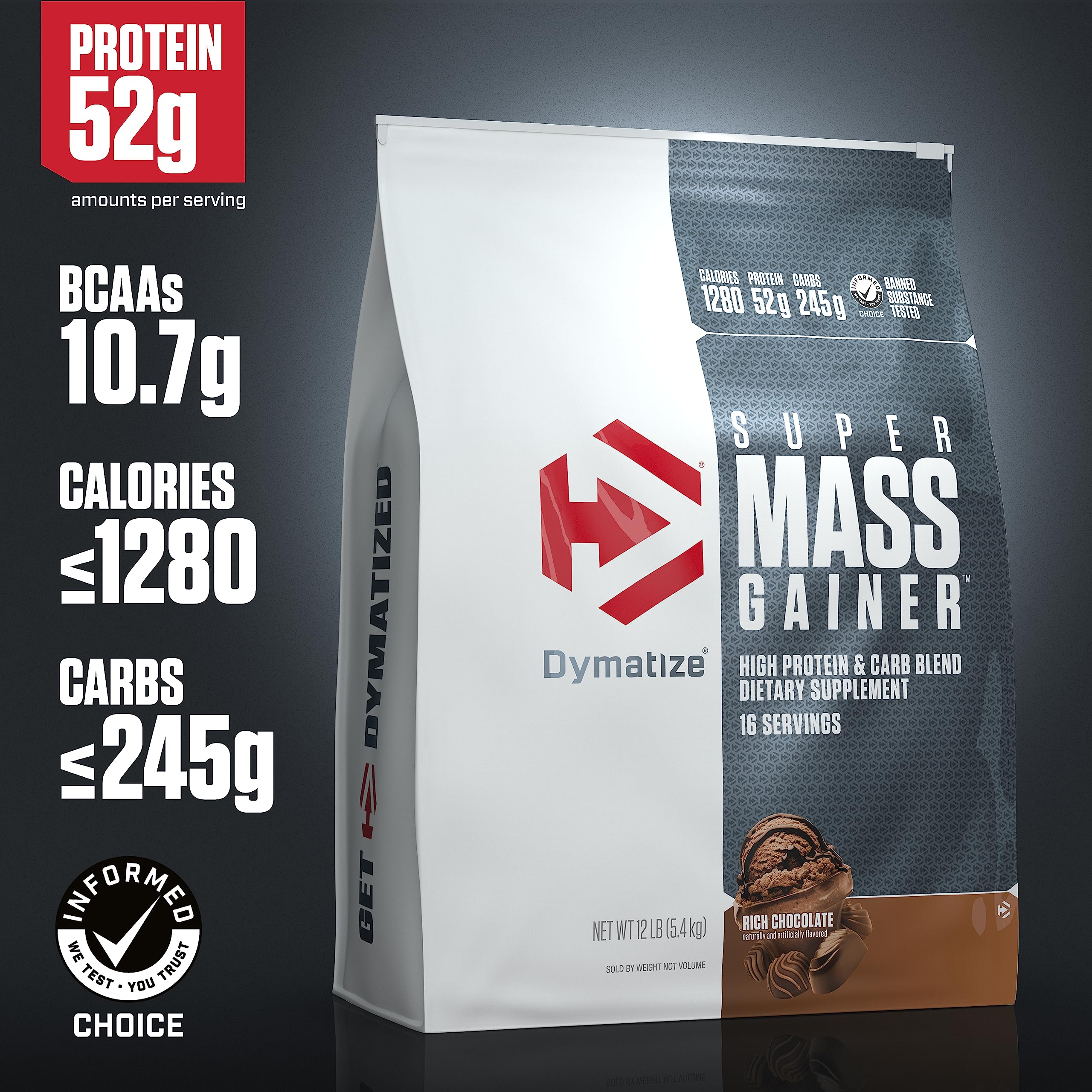 Dymatize polvo de Super Mass Gainer textura fina y mezcla fácil de disolver