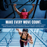 Dymatize tarro abierto mostrando 55 servicios por envase