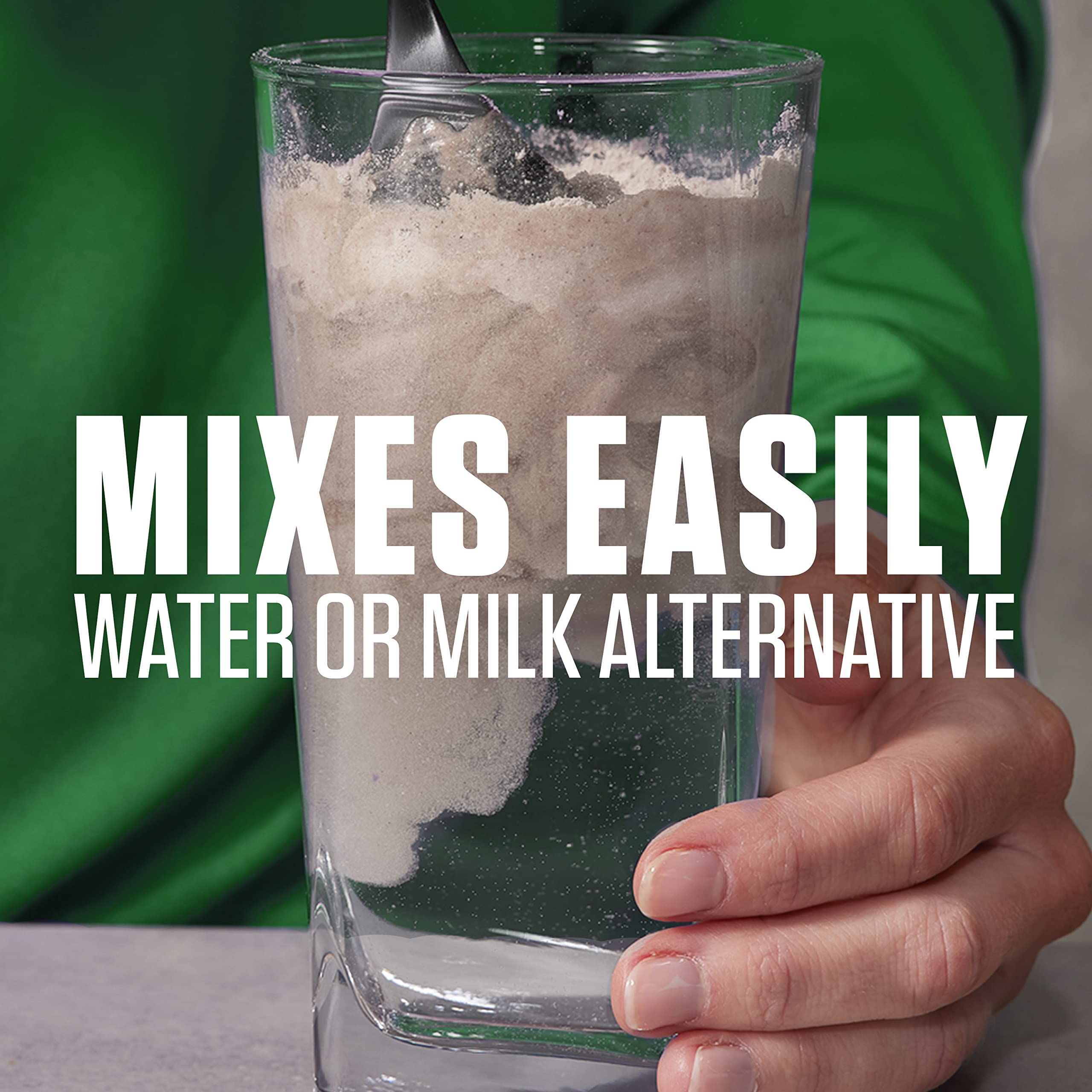 Dymatize vaso con batido, uso rápido tras entrenar para recuperación
