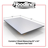 Dynamat Hoodliner tamaño comparado con manos para ver escala