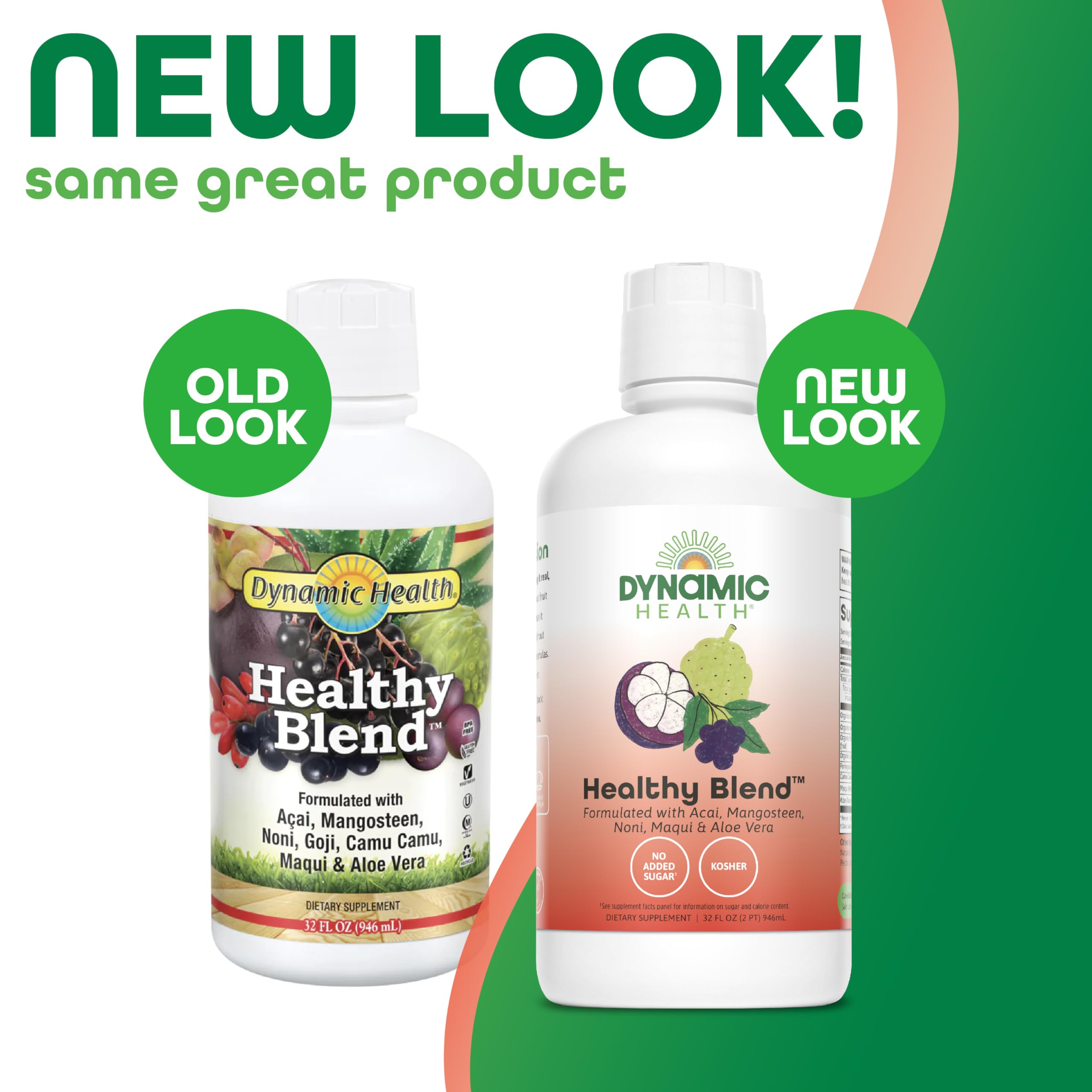 Dynamic Health detalle de etiqueta con ingredientes y certificaciones visibles