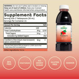 Dynamic Health primer plano de la etiqueta con lista de ingredientes y certificaciones