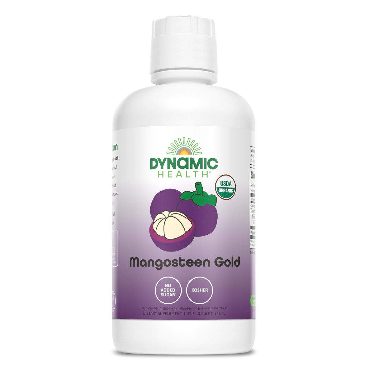 Dynamic Health botella frontal mostrando etiqueta y volumen, confianza en calidad