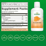 Dynamic Health vaso servido con Turmeric Gold, muestra preparación rápida y práctica