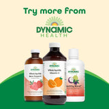 Dynamic Health botella en cocina mostrando cómo mezclar con bebidas y batidos