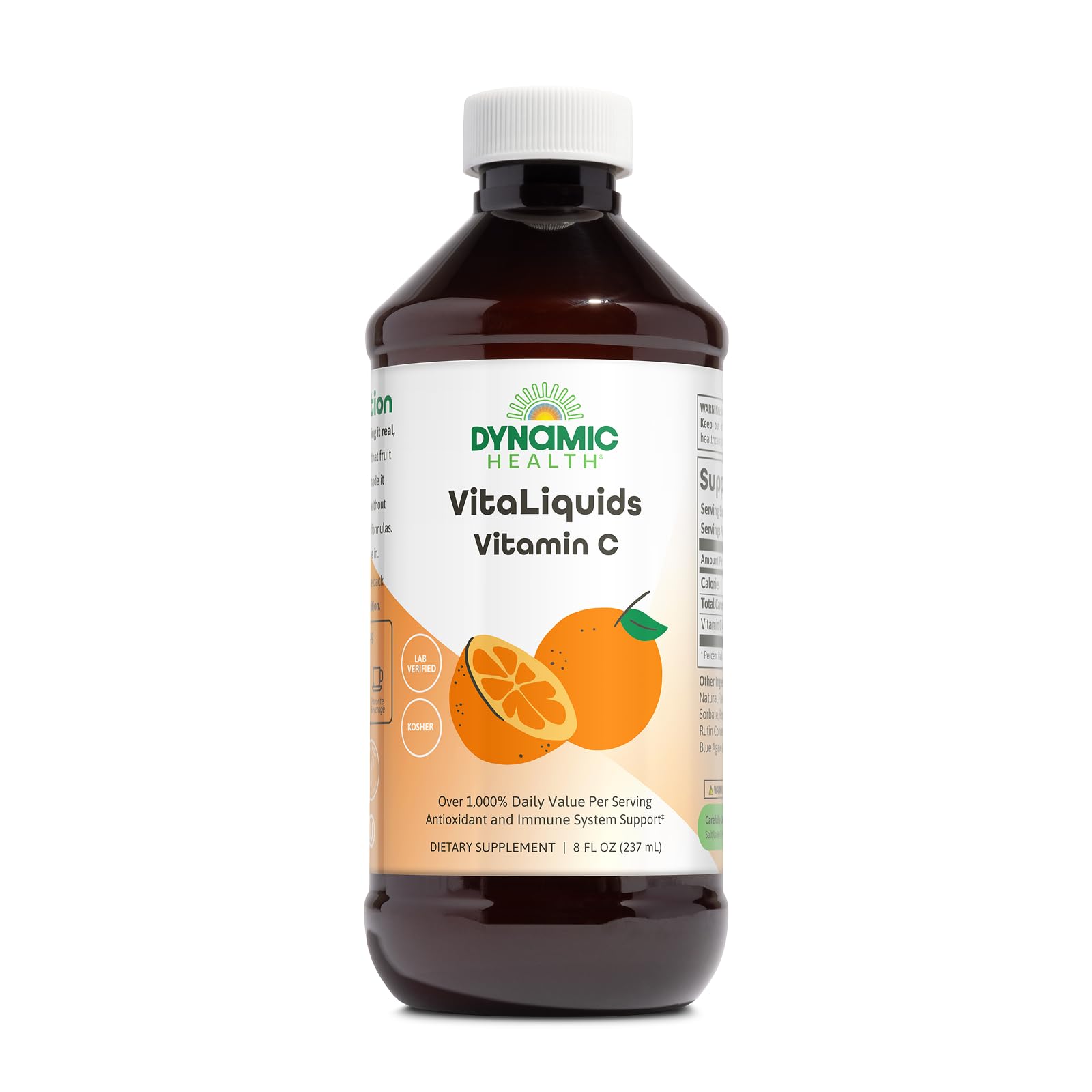 Dynamic Health envase frontal mostrando la marca y ventaja de vitamina C
