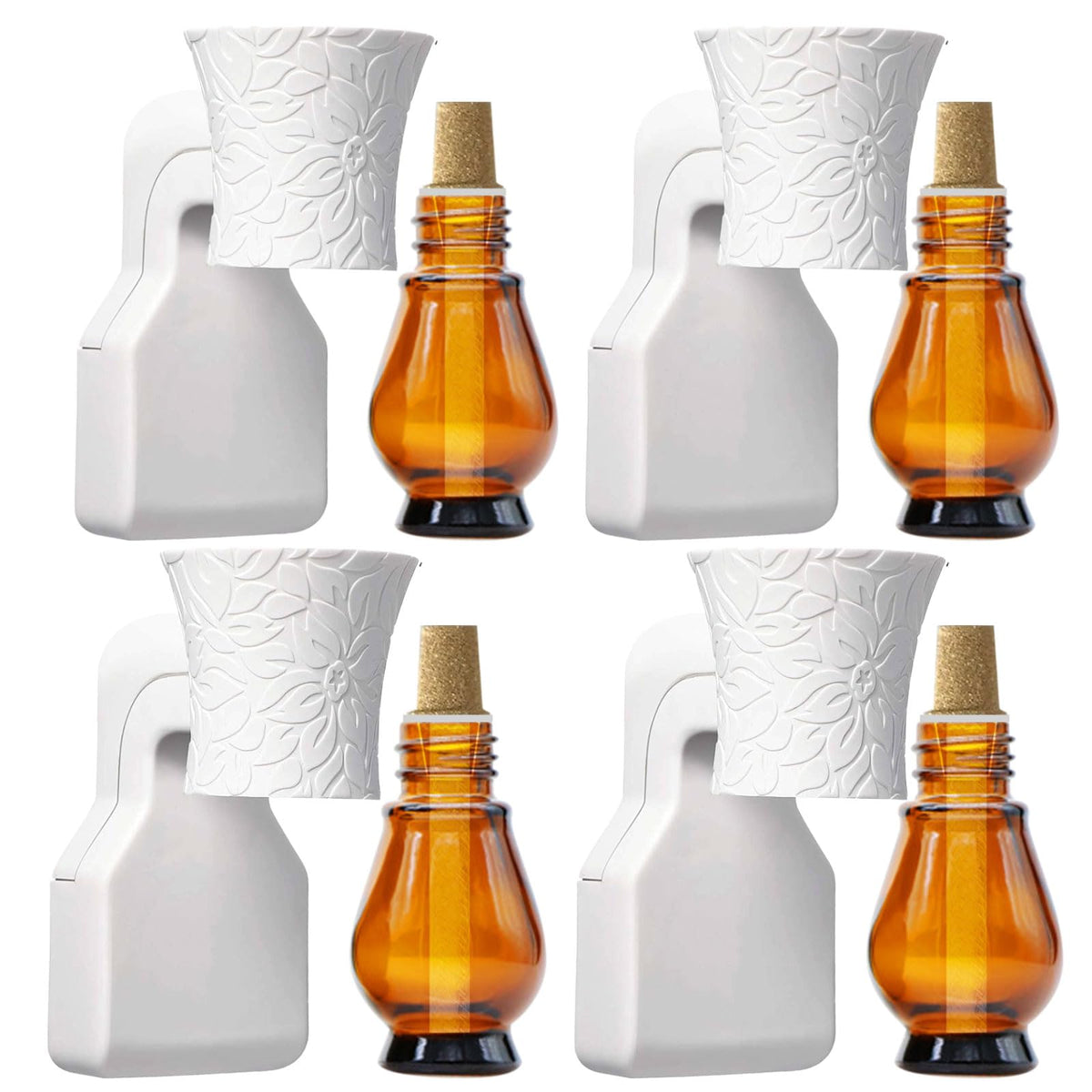 Earffloz vista frontal del difusor enchufable blanco, dispersa aroma constante