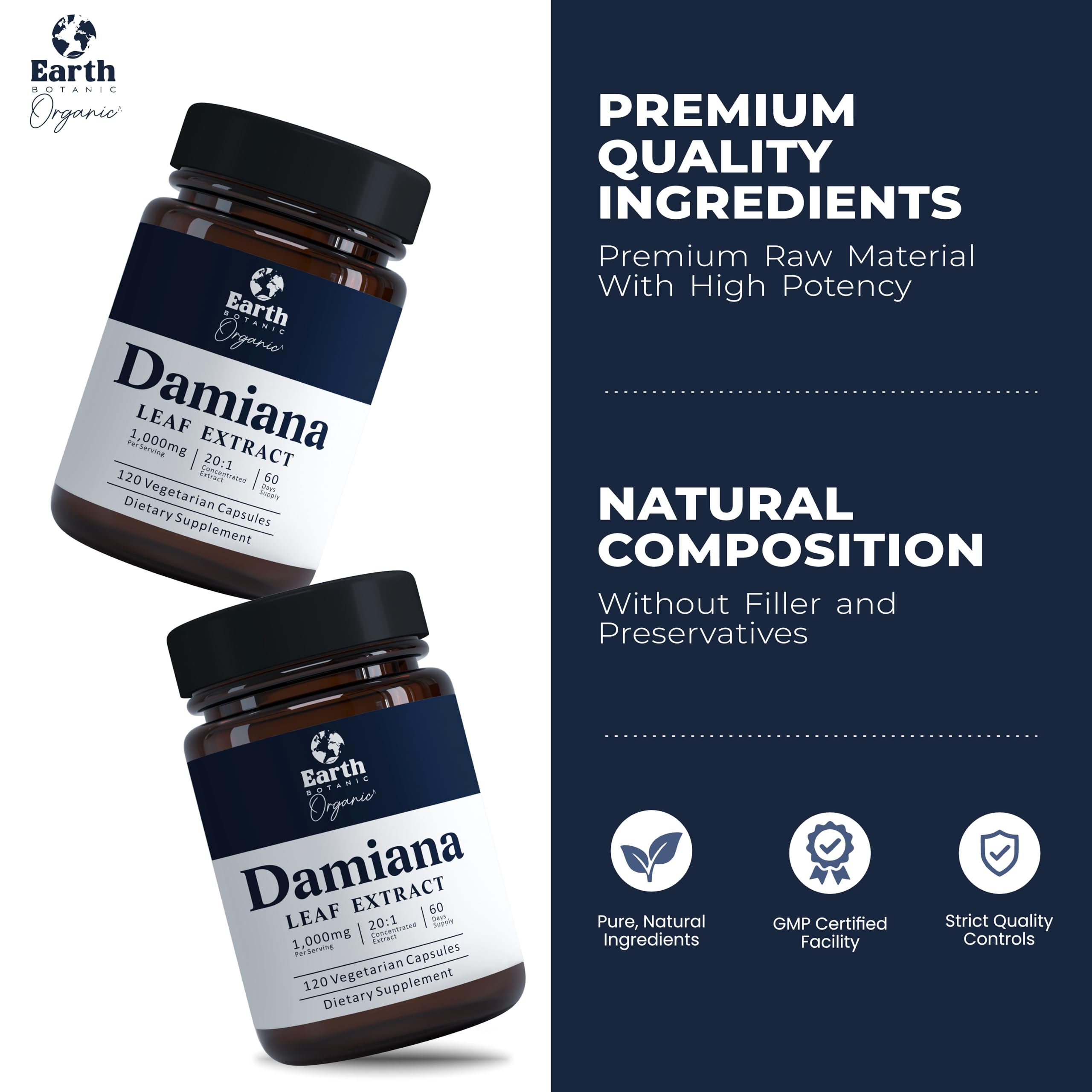 Earth BOTANIC Organic cápsula junto a moneda para comparar tamaño y portabilidad