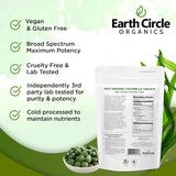 Earth Circle Organics frasco en cocina mostrando uso cotidiano y conveniencia