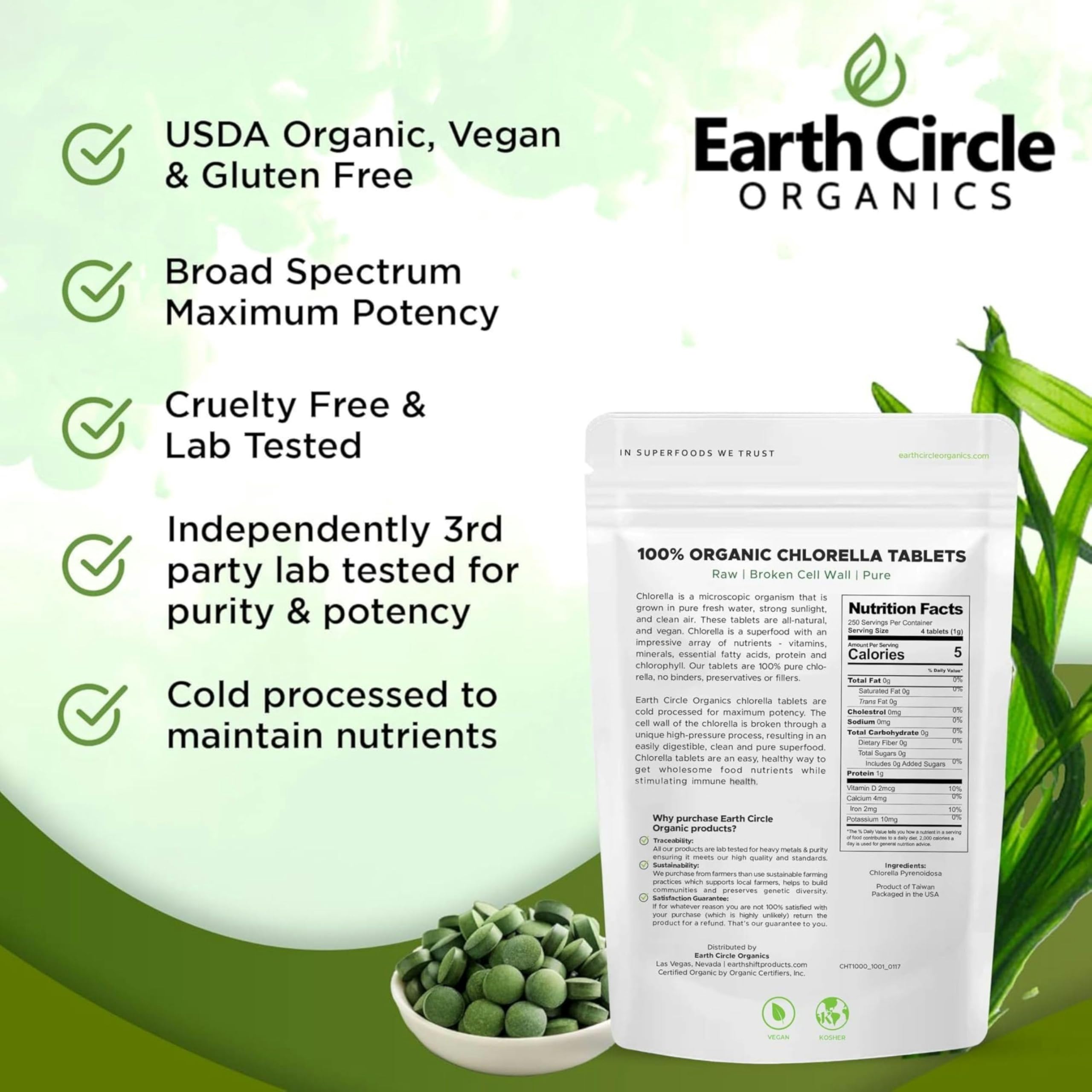 Primer plano de etiqueta con certificaciones USDA Organic y Kosher de Earth Circle Organics