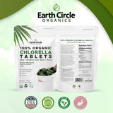 Earth Circle Organics etiqueta con certificaciones orgánicas y seguridad visible