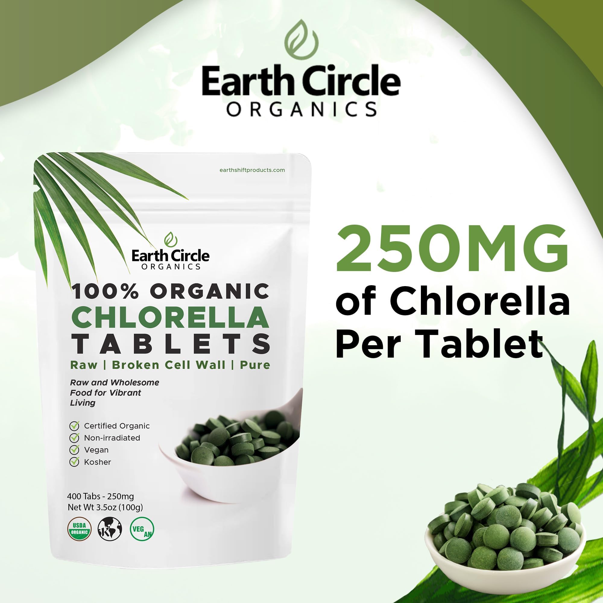 Earth Circle Organics clorella en polvo ingrediente natural de alta concentración
