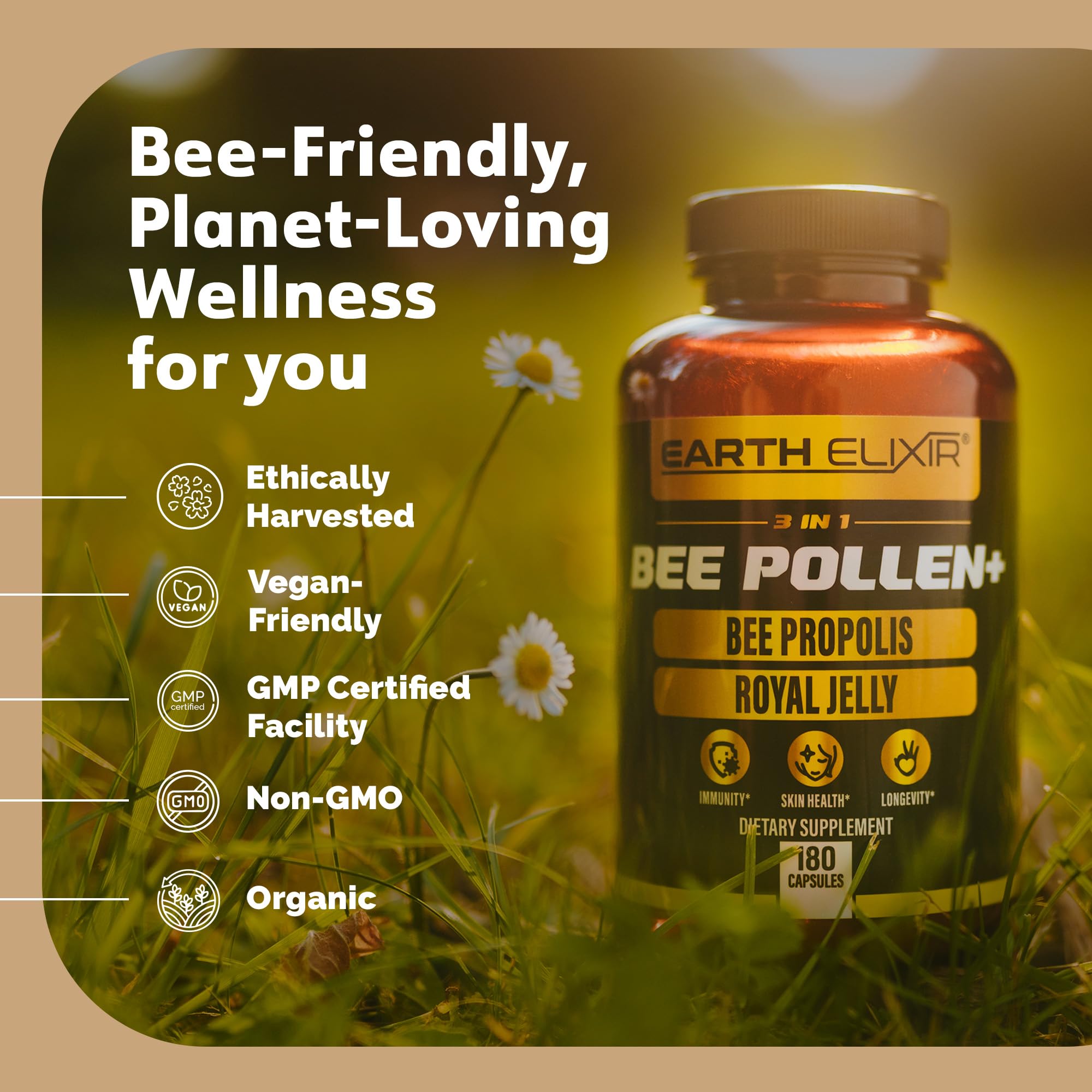 Earth Elixir bote abierto con cápsulas organizadas para consumo diario