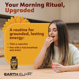 Earth Elixir mano sosteniendo cápsulas para ver la escala práctica