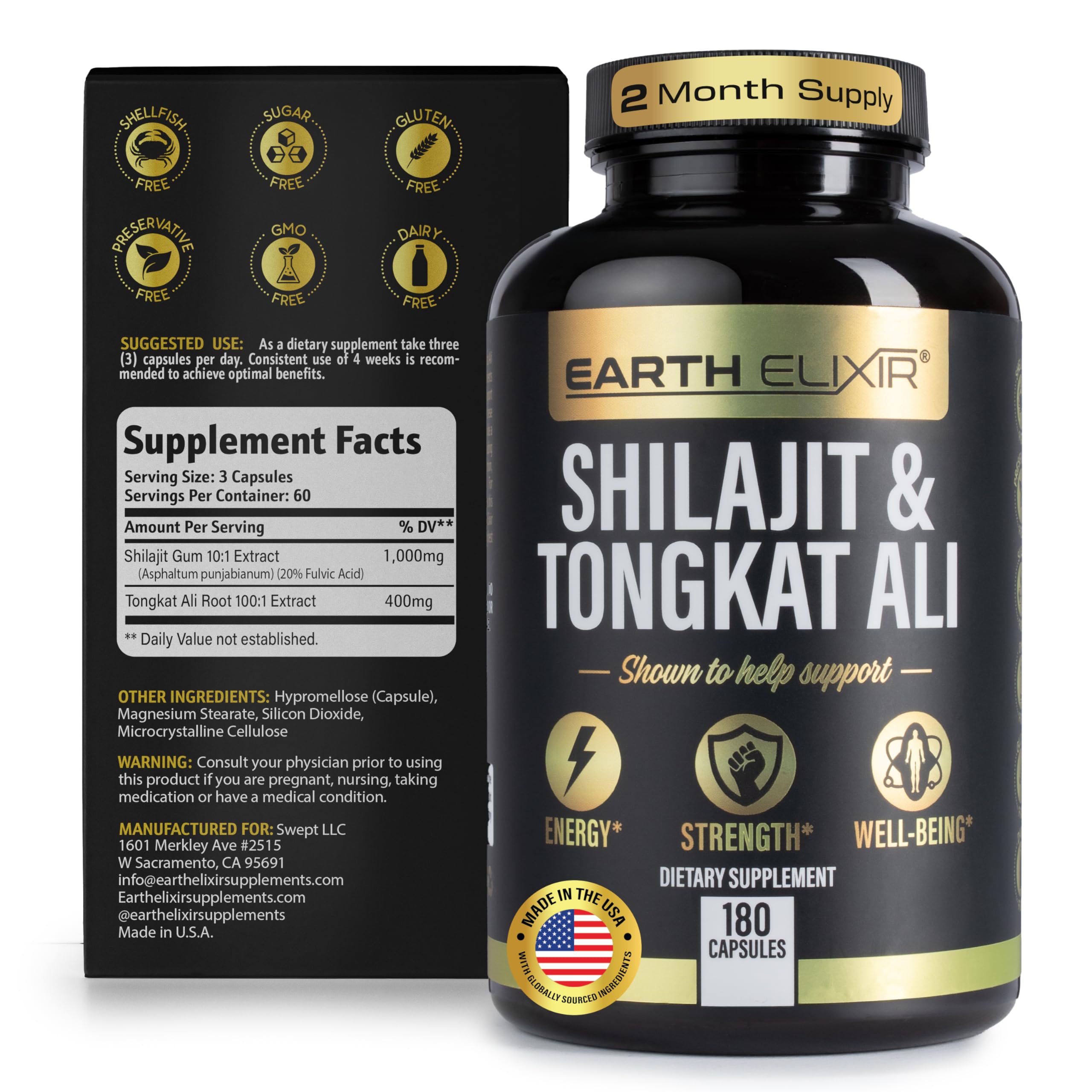 Earth Elixir cápsulas sobre mesa con aspecto profesional y fácil consumo