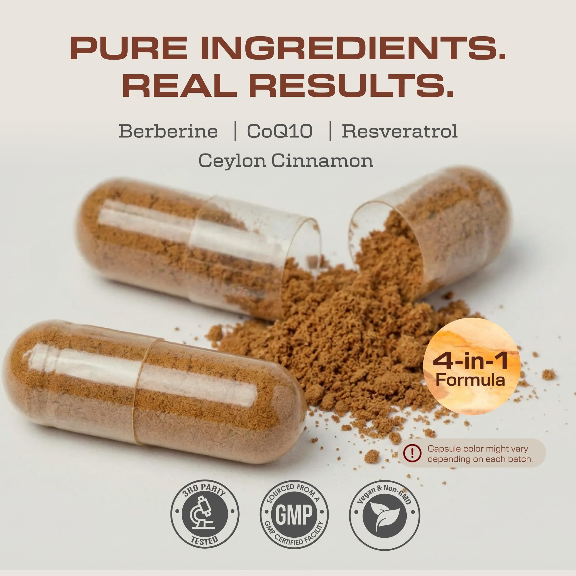 Earth Elixir frasco abierto con 180 cápsulas para comparar cantidad y duración