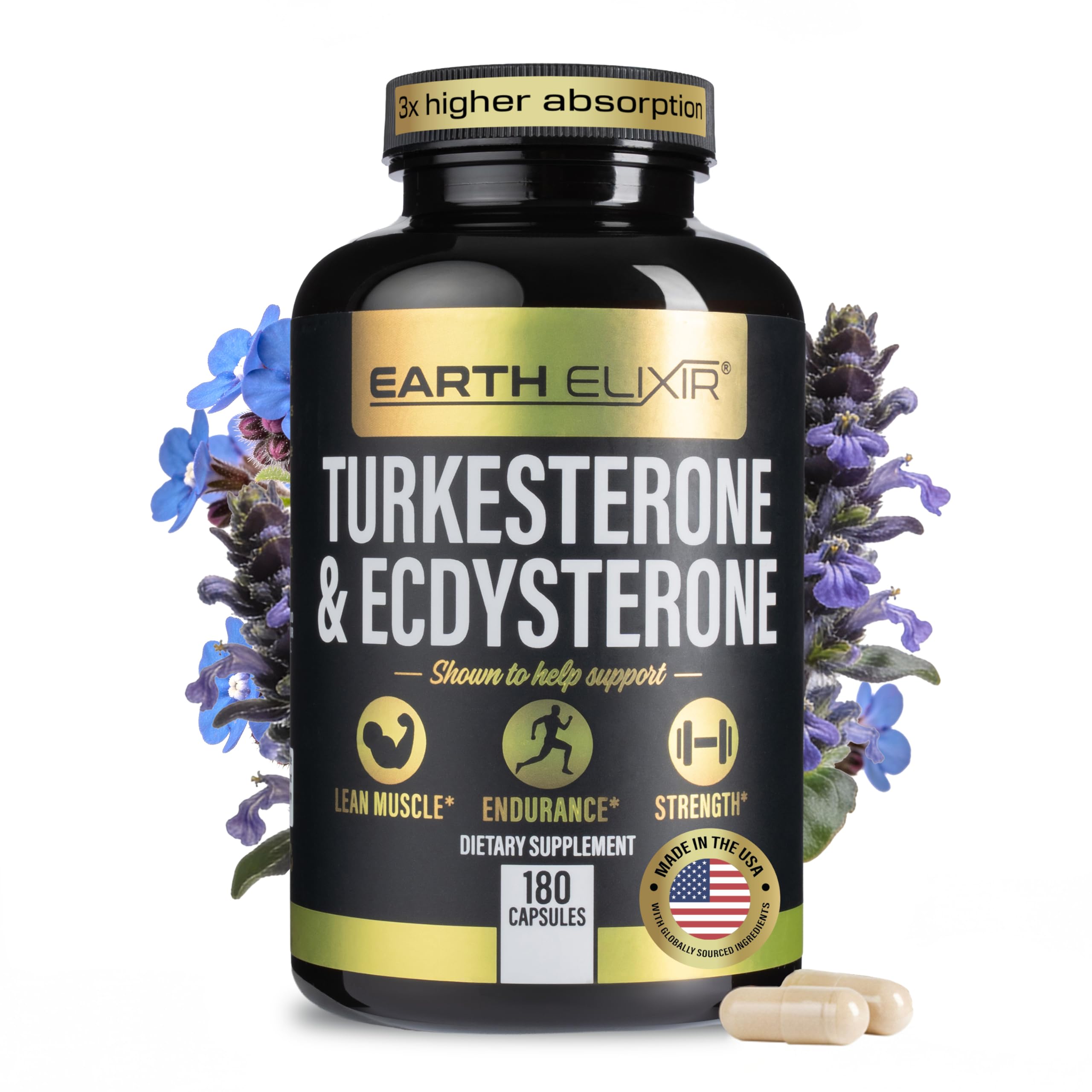 Earth Elixir frente del envase mostrando fórmula y beneficio de rendimiento