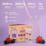 Earth Fed Muscle caja abierta con 30 sobres resaltando conveniencia para viajes
