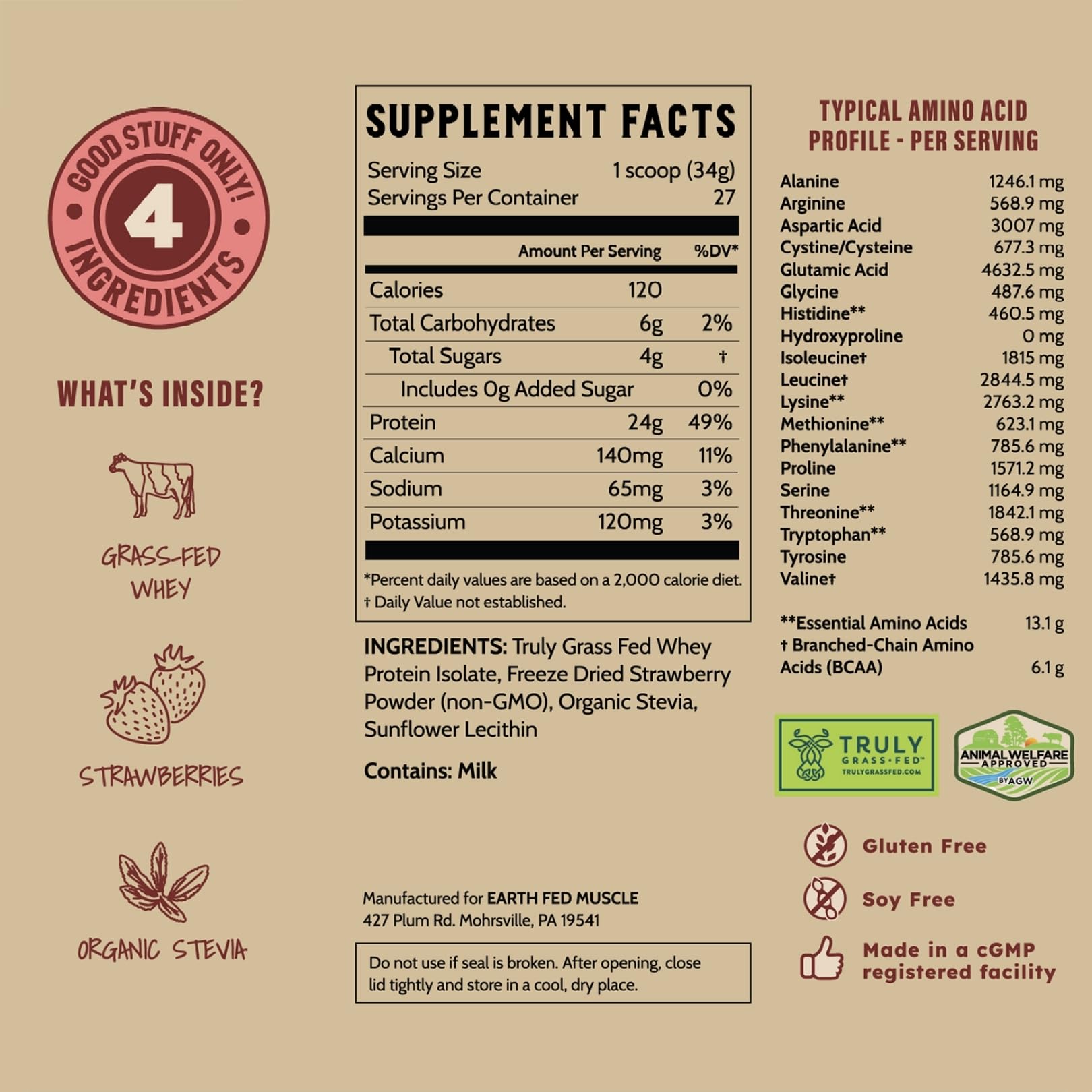 Earth Fed Muscle cuchara medidora con polvo para dosificación precisa