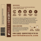 Earth Fed Muscle sello de certificación de terceros seguridad y pureza