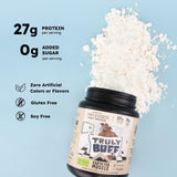 Earth Fed Muscle primer plano polvo sin sabor para textura suave