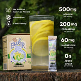 Earth Fed Muscle polvo disolviéndose en agua transparente, rápida mezcla