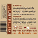 Atleta en gimnasio usando Earth Fed Muscle para mejorar fuerza y rendimiento