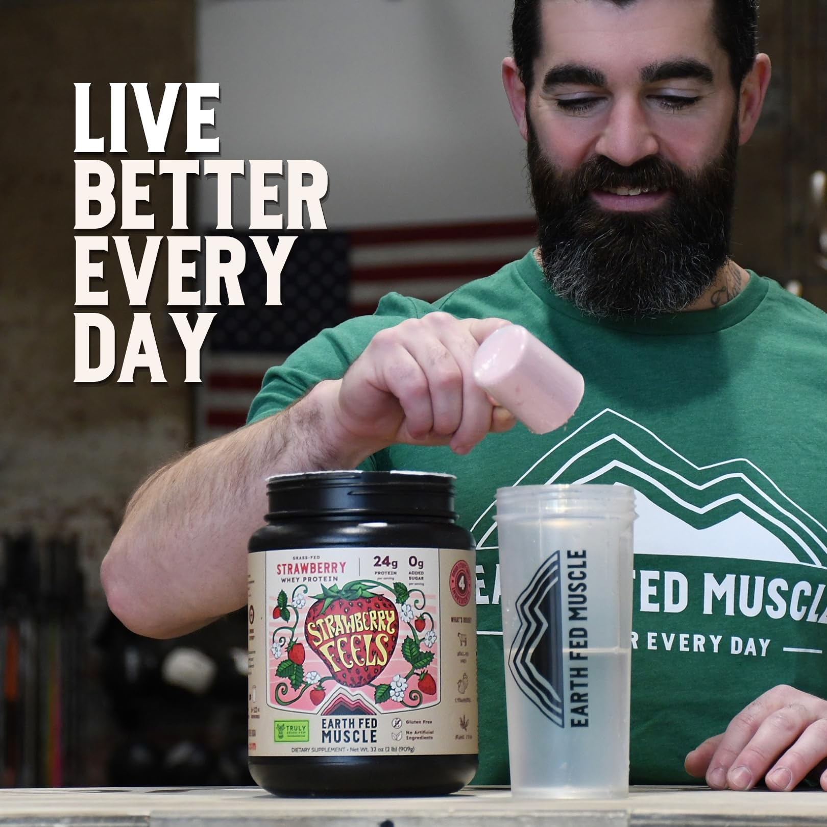 Earth Fed Muscle etiqueta con certificaciones y pruebas de terceros