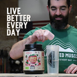 Earth Fed Muscle etiqueta con certificaciones y pruebas de terceros
